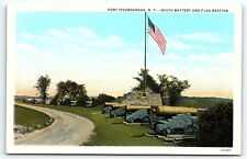 1920s FORT TICONDEROGA NEW YORK NY SOUTH BATTERY FLAG BASTION POSTCARD P2596 picture
