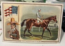 Antique Thoroughbred Racehorse Jockey FOXHALL Grand Prix Paris 1880s Trade Card picture