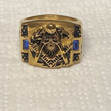 Interesting Thick Ornate Masonic Ring, Size 12, Mason Freemason L@@K picture
