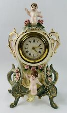 Vintage 1955 Louis Pierlot German Porcelain w/Brass Mechanism WindUp Clock picture