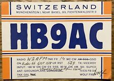 QSL Card -  3 Switzerland Stamps - HB9AC - Munchenstein, Switzerland - 1966 picture
