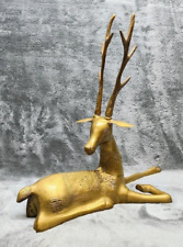 X-Large Brass Deer India Ornate Sculpture Figurine Sarreid MCM Hollywood Regency picture