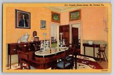 Family Dining Room Mount Vernon Virginia Unp/Linen Teich Postcard E 2 picture