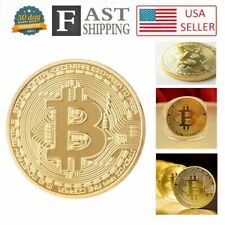 5 Pcs Physical Bitcoin Coins Commemorative Collectors Bit Coin BTC Gold Plated picture