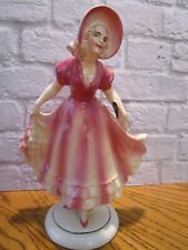 Vtg Hertwig Katzhutte German Porcelain Figurine Dancing Girl Pink Dress picture