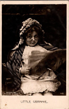 1910 CUTE LITTLE GIRL DRESSED UP LIKE HER GRANNIE POSTCARD A7 picture