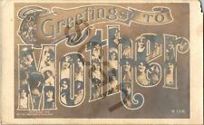 RPPC Greetings To Mother Holiday Postcard Early 1900s PM 1910 picture