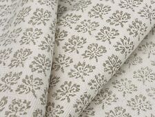 Peter Fasano Small Repeating Floral Linen Print Fabric- Maile / Natural 2.40 yds picture