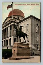 Boston MA-Massachusetts, Hooker Statue, State House Vintage Souvenir Postcard picture