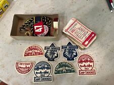 Early 1950 Vintage Felt Boy Scout Camp Cherokee North Carolina Camp Patches Plus picture