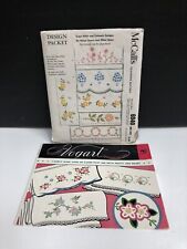 Vintage Vogart Embroidery Transfer Patterns #292 & McCall's #6940 Cut picture
