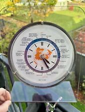 Vintage 1970’s Lucite Stand GMT World Time Zone Clock Flying Airplane Hand Japan picture