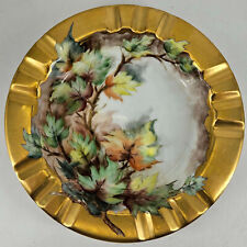 Vintage Hand Painted Gilded floral decorative bowl dish plate signed 1960 picture