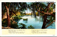South Georgia GA Lovely Poem About The Suwannee River Vintage C. 1940's Postcard picture
