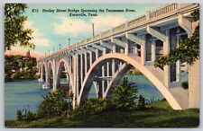 Postcard Henley Street Bridge spanning TN River, Knoxville linen D25 picture