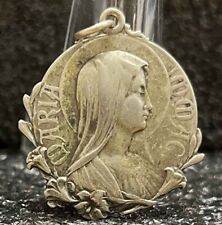 France Antique Mary Immaculate Art Nouveau flowers absolutely lovely pendant picture