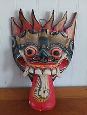 Vintage Balinese Carved Wooden Barong Mask Nice Teeth Hand Painted One Of A Kind picture