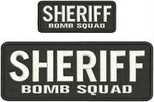 SHERIFF BOMB SQUAD embroidery patches  4x10 and 2x5 hook white letters picture