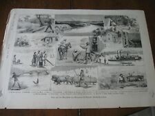 1884 Art Print ENGRAVING - EMIGRANTS in MANITOBA BRITISH TERRITORY CANADA ZooM picture