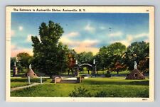 Auriesville NY-New York, Entrance to Auriesville Shrine, c1940 Vintage Postcard picture