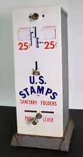 Vintage 25 Cent US Postage Stamp Dispenser Vending Machine with Key picture