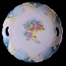 Unmarked RS Prussia Folded Floral Decor Cake Plate picture