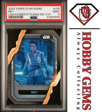REY PSA 9 2023 Topps Star Wars Flagship Lightsaber Stylings Die Cut #LS-5 picture