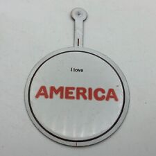 Vintage I LOVE AMERICA Fold Over Tab Button Badge Pin Patriotic Simple R9 picture