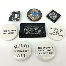 Vintage Dr Who Tom Baker Pin 8 Piece Collectible Lot Fan Club Gift Set  picture
