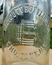 Rare Vintage Endicott Bottling Co. Embossed Soda Bottle Monogram Endicott NY picture