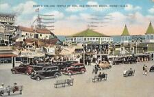 NOAH'S ARK & TEMPLE OF FUN OLD ORCHARD BEACH MAINE COAL MINE CARS POSTCARD 1939 picture