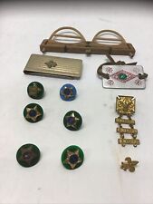 11 Old Boy Scouts Items, Money Clip, 6 Star Service Pins, 3 Yr. Attendance& More picture