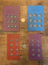 (34) Vintage Norway Pewter Buttons, Three Designs Intricate picture