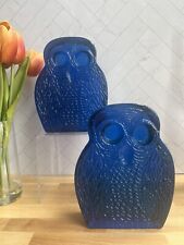 Vintage Blenko Glass Owl Bookends - Sold As A Pair picture