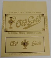 Vintage Old Gold Chocolate Label...Heavily Embossed picture