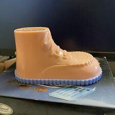 Vintage Baby Shoe Bank Pink and Blue Plastic  picture