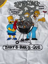 Homer & Bart Simpson Cooking BBQ Apron Unused Barts Bar-B-Que Rare Vintage picture