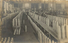 RPPC Postcard WWI Era Munitions Factory Workers Room Full Of Shells Bullets picture