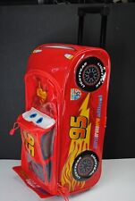 DISNEY PIXAR CARS LIGHTNING MCQUEEN KIDS ROLLING LUGGAGE SUITCASE 18” PISTON CUP picture