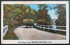 Postcard Greetings from Maplewood Pennsylvania Farmer Hay Wagon picture