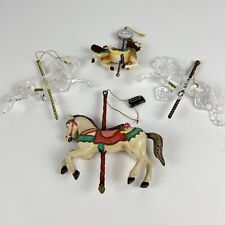 Lot Of 4 Carousel Horse Christmas Ornaments Kurt Adler Enesco Clear Resin  picture