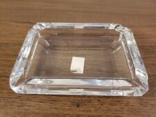 Vtg Miller Rogaska Simple CLEAR CRYSTAL Glass Ashtray Small Rectangle Masculine picture