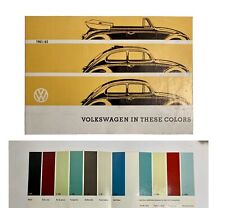 Vintage 1961/62 Volkswagen VW Beetle Bug In These Colors Sales Brochure Germany picture