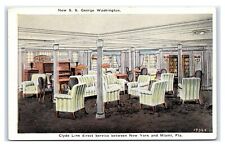 Postcard New SS George Washington, interior sitting, piano T15 picture