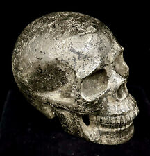 Massive 5 Inch Pyrite Artisan Crystal Skull Carving Gemstone 2400g picture