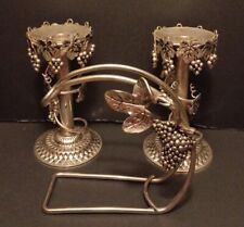 Vintage Studio Silversmiths  Silver Plated Grapevine Candle Hldrs And Wine Rack picture