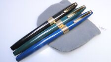 3 Vintage Sheaffer White Dot Fountain Pens Green Blue Black Pen Lot picture
