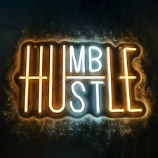  15.75''x9.84'' Hustle Humble LED Neon Sign Light Wall Decor Acrylic Background  picture