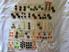 Vintage DELUXE Button Cards Lot of 40, Assorted Brands, Full Card, Wood, Leather picture
