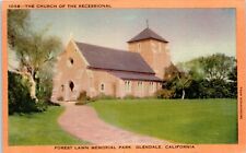Church of the Recessional Forest Lawn Memorial Park Glendale California Postcard picture